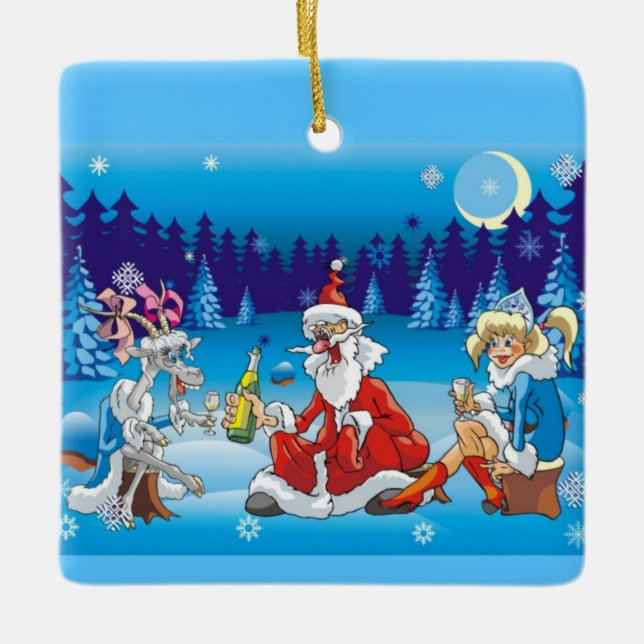 Ornement En Céramique père Noël épouvantable (Devant)