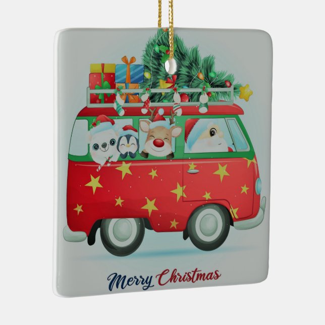 Ornement En Céramique Père Noël Et Amis (Droite)
