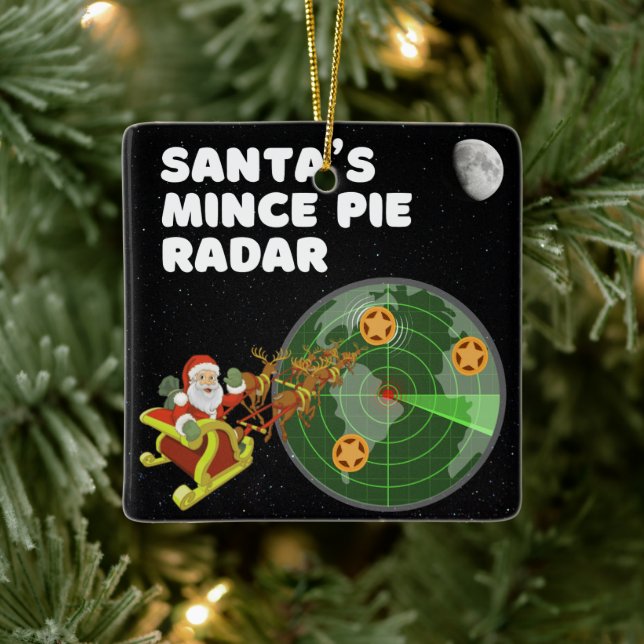 Ornement En Céramique Père Noël Mince Pie Radar (Arbre)