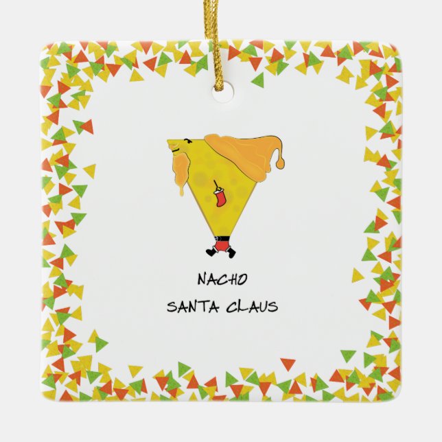 Ornement En Céramique Père Noël Nacho avec chips (Devant)