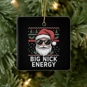 Ornement En Céramique Père Noël Noël Big Nick Energy Fête Drôle