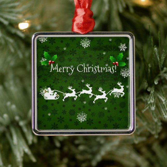 Ornement en céramique Père Noël Vert (Arbre)