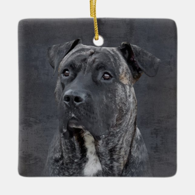 Ornement En Céramique Perro de Presa Canario - Dogo Canario (Devant)