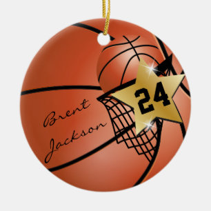 Ornement En Céramique Personalize Super ⭐ Star Player 🏀 Basketball