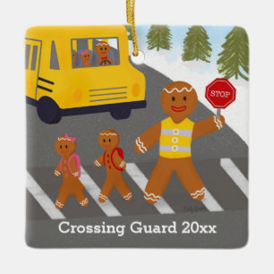 Ornement En Céramique Personalized Crossing Guard Bus Driver Christmas
