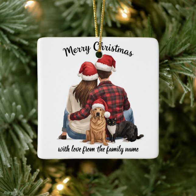 Ornement En Céramique Personalized Family Christmas Ornament 2025 (Arbre)