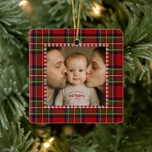 Ornement En Céramique Personalized First Christmas Photo  (Arbre)