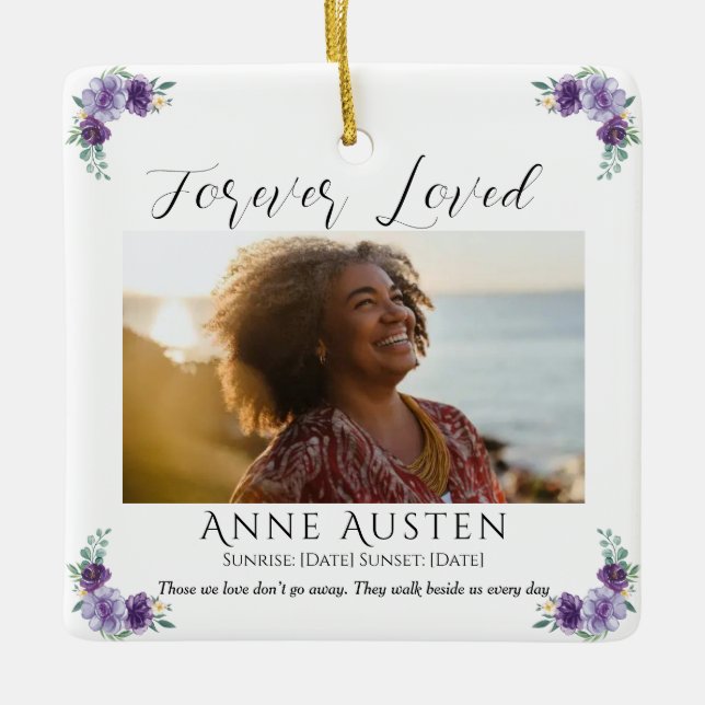 Ornement En Céramique Personalized Memorial Glass Ornament | Keepsake (Devant)