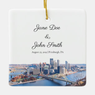 Ornement En Céramique Personalized Pittsburgh Ceramic Ornament