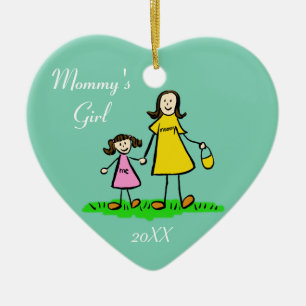 Ornement En Céramique Personnages de la famille de filles de maman, orne