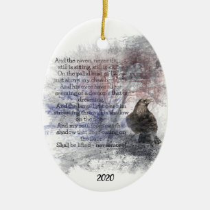 Ornement En Céramique Personnalisé Daté Edgar Allan Poe Le Corbeau Poème