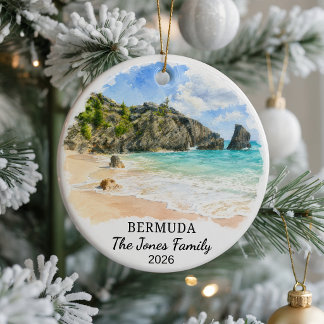 Ornement en céramique personnalisé des Bermudes, C