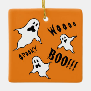 Ornement En Céramique Personnalisé Éffrayant Halloween Ghosts Ceramic Or
