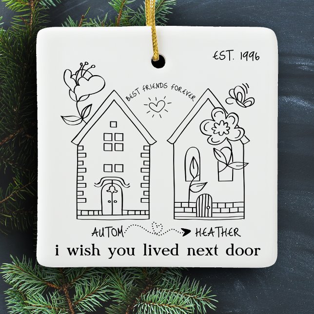 Ornement En Céramique Personnalisé Meilleur Ami Photo Customisée Noël (Créateur téléchargé)
