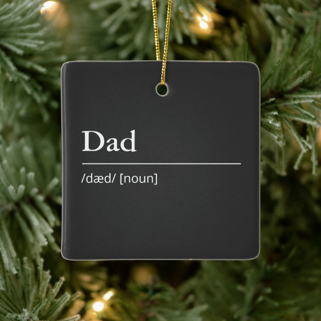 Ornement En Céramique Personnalisé Papa définition moderne simple noir (Arbre)