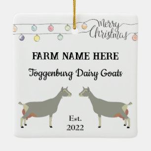 Ornement En Céramique Personnalisé Toggenburg Cheval Laitier Blanc Noël