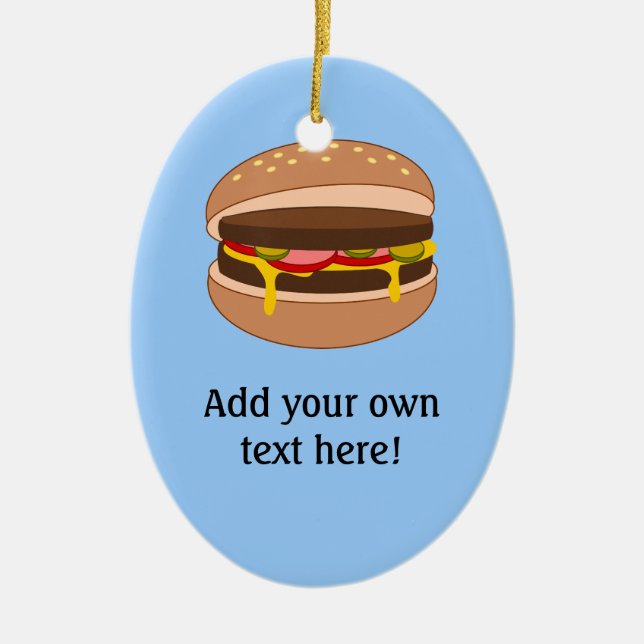 Ornement En Céramique Personnaliser de ce graphique Hamburger (Devant)