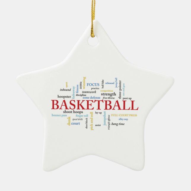 Ornement En Céramique Personnaliser le Merci d'entraîneur de basket-ball (Devant)