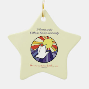 Ornement En Céramique Personnalisez le nom, cercle de colombe de RCIA