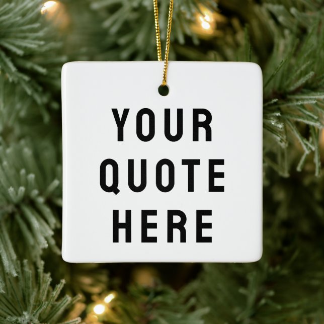 Ornement En Céramique Personnalisez Votre Citation Ici Texte Personnalis (Arbre)