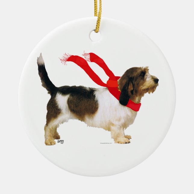 Ornement En Céramique Petit Basset Griffon Vendeen (Devant)