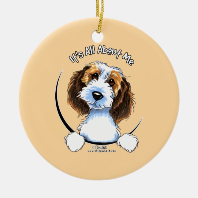 Ornement En Céramique Petit Basset Griffon Vendeen PBGV IAAM (Devant)