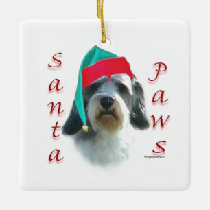 Ornement En Céramique Petit Basset Griffon Venden Père Noël Paws