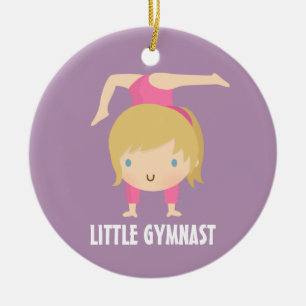 Ornement En Céramique Petite Gymnaste Blonde Mignonne Gymnastique Person