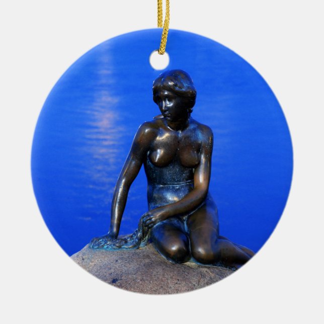 Ornement En Céramique Petite statue de sirène, Copenhague, Danemark (Devant)