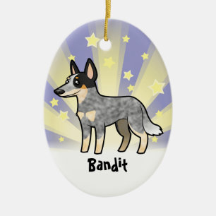 Ornement En Céramique Peu de chien/Kelpie australiens de bétail d'étoi