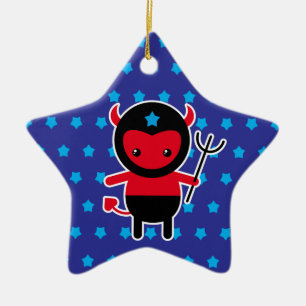 Ornement En Céramique Peu de diable de Ninja de kawaii