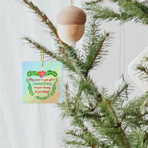 ORNEMENT EN CÉRAMIQUE PEUT-ÊTRE QUE LA PAIX SOIT VOTRE CADEAU À NOËL