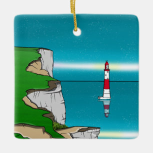 Ornement En Céramique Phare de Beachy Head et Cliff Top