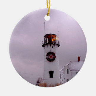 Ornement En Céramique Phare de Chatham dans la neige