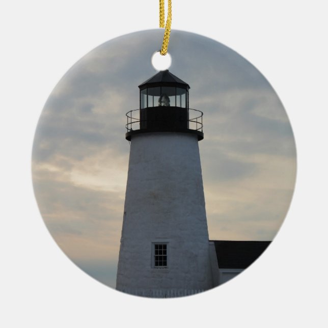 Ornement En Céramique Phare de point de Pemaquid (Devant)