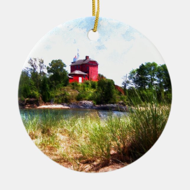Ornement En Céramique Phare d'été (Devant)