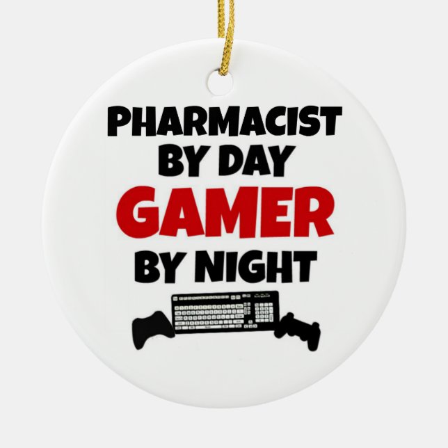 Ornement En Céramique Pharmacien Gamer (Devant)