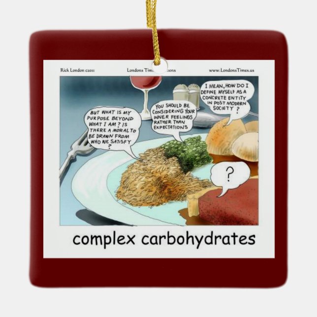 Ornement En Céramique Philosophie des glucides complexes Comic alimentai (Devant)
