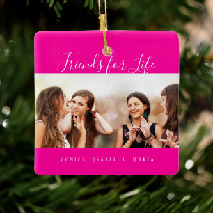 Ornement En Céramique Photo best friends for life hot rose