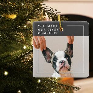 Ornement En Céramique Photo de chien moderne   Devis de chien