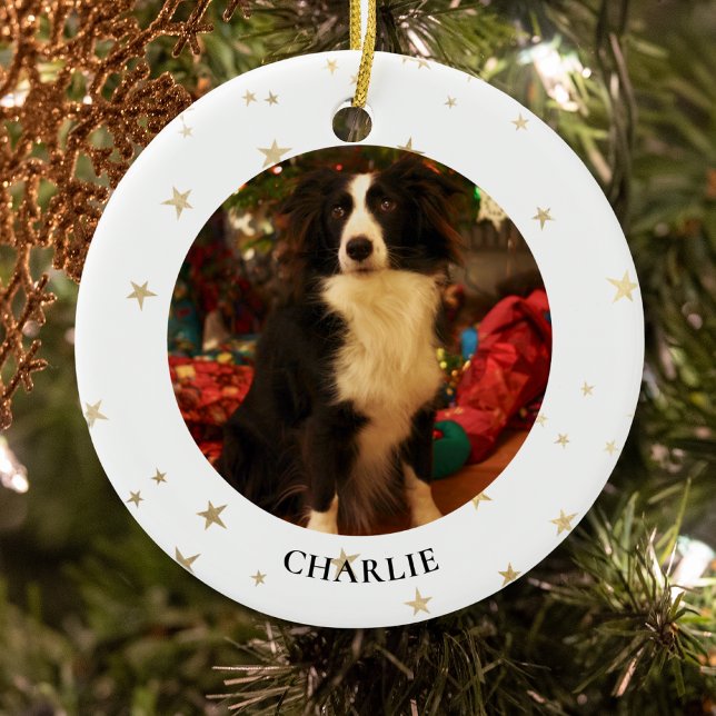 Ornement en céramique photo de chien personnalisé (Créateur téléchargé)
