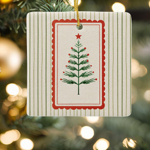 Ornement En Céramique Photo de famille personnalisé avec arbre de Noël v