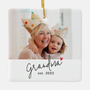 Ornement En Céramique Photo de grand-mère établie avec un script