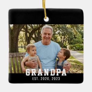 Ornement En Céramique Photo de grand-père noir établi 