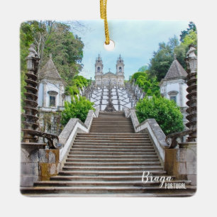 Ornement En Céramique Photo du Sanctuaire Bom Jesus Braga, avec prière