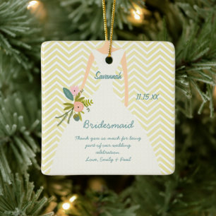 Ornement En Céramique Photo Mariage Gown Bridesmaid Keepsaké Cadeau