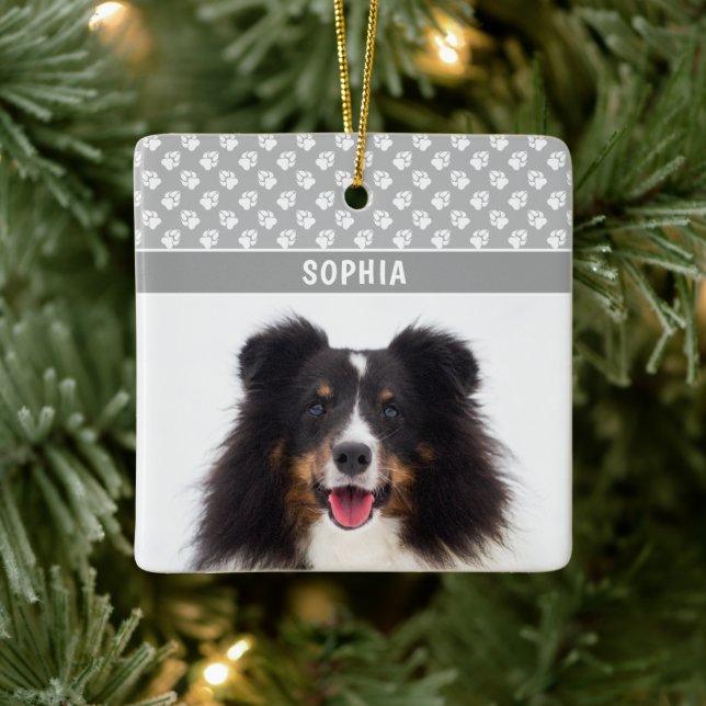 Ornement En Céramique Photo Personnalisée Pour Animaux De Compagnie Avec (Arbre)