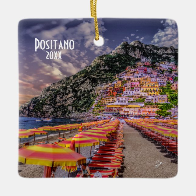 Ornement En Céramique Photo personnelle Positano Amalfi Coast Souvenir d (Devant)