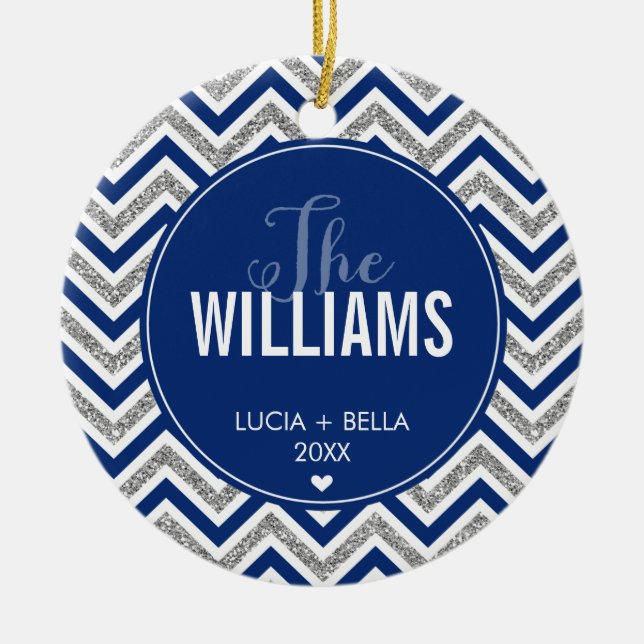 Ornement En Céramique PHOTO VACANCES ORNAMENT chevron parties scintillan (Devant)