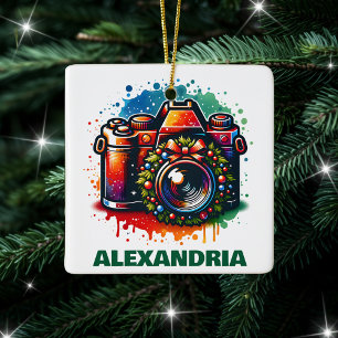 Ornement En Céramique Photographie de Noël Amateur sur mesure